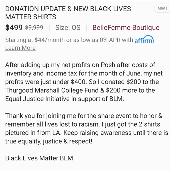 DONATION UPDATE & NEW BLACK LIVES MATTER SHIRTS - Picture 3 of 8